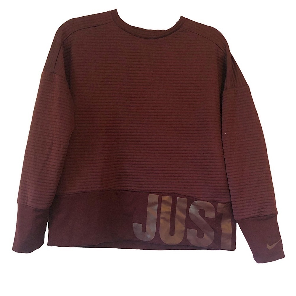 Nike Boxy Maroon Ribbed Athletic Crew Neck Small